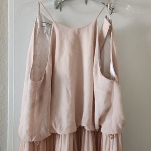 pale blush halter top maxi dress